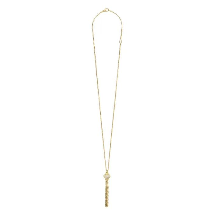 LAGOS Necklaces | Caviar Gold Caviar Tassel Diamond Pendant Necklace