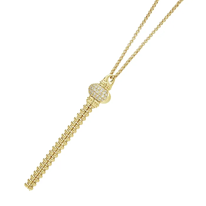 LAGOS Necklaces | Caviar Gold Caviar Tassel Diamond Pendant Necklace