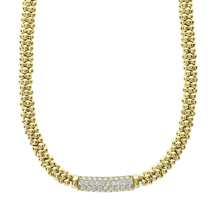 LAGOS Necklaces Caviar Gold Diamond Medium Station Caviar Necklace