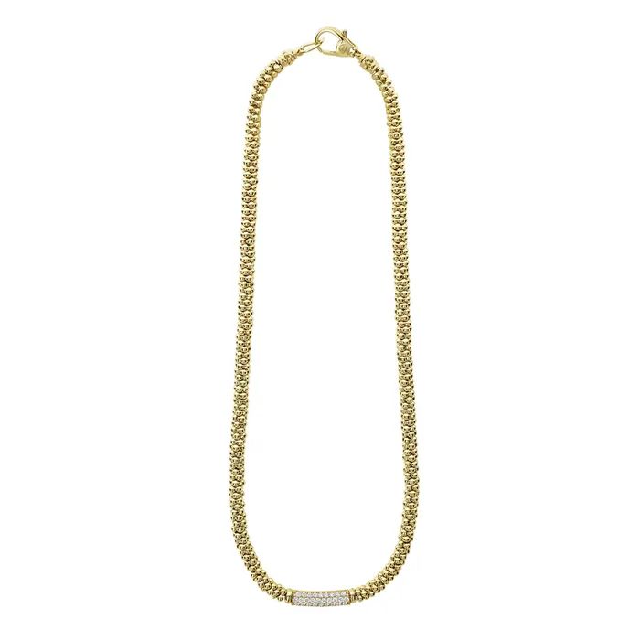 LAGOS Necklaces | Caviar Gold Diamond Medium Station Caviar Necklace