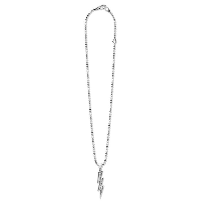 LAGOS Necklaces | Caviar Spark Large Lightning Bolt Diamond Pendant Necklace