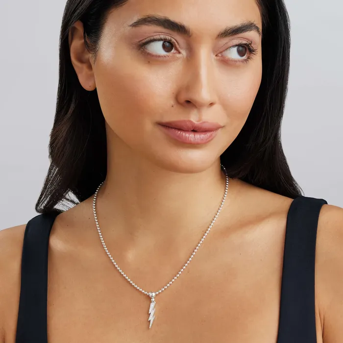 LAGOS Necklaces | Caviar Spark Lightning Bolt Diamond Pendant Necklace