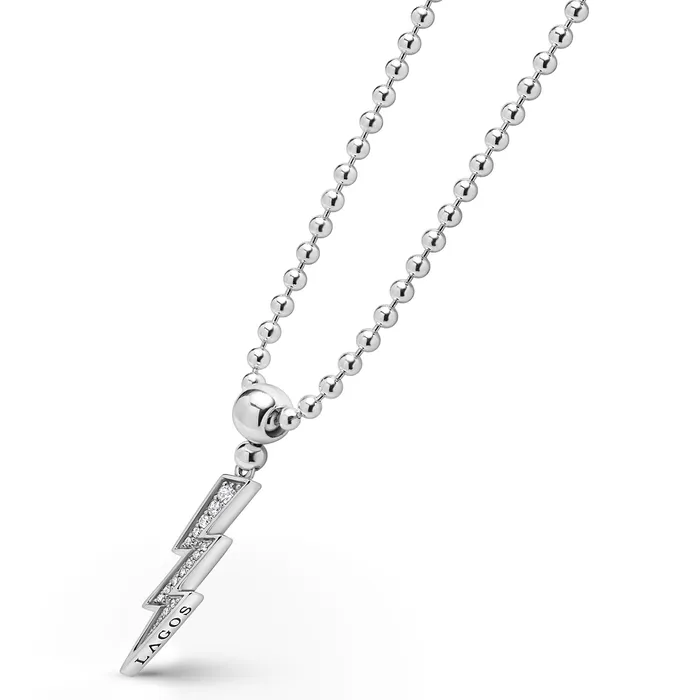 LAGOS Necklaces | Caviar Spark Lightning Bolt Diamond Pendant Necklace