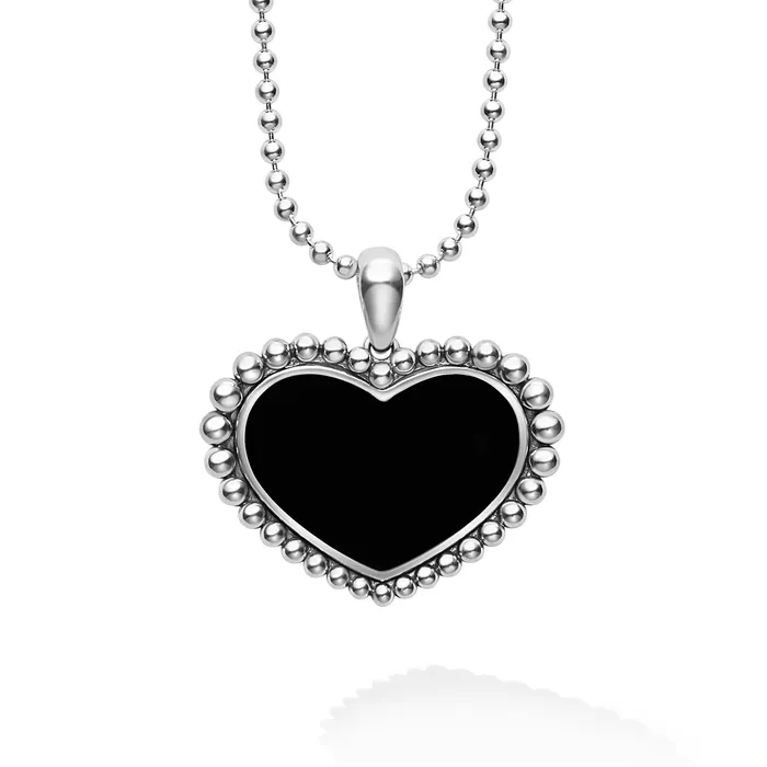 LAGOS Necklaces Maya Large Onyx Heart Pendant Necklace