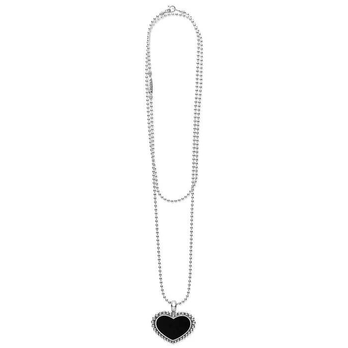 LAGOS Necklaces | Maya Large Onyx Heart Pendant Necklace