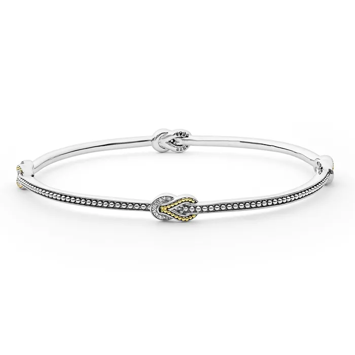 LAGOS Newport Four Station Two-Tone Knot Diamond Bangle Bracelet Bracelets