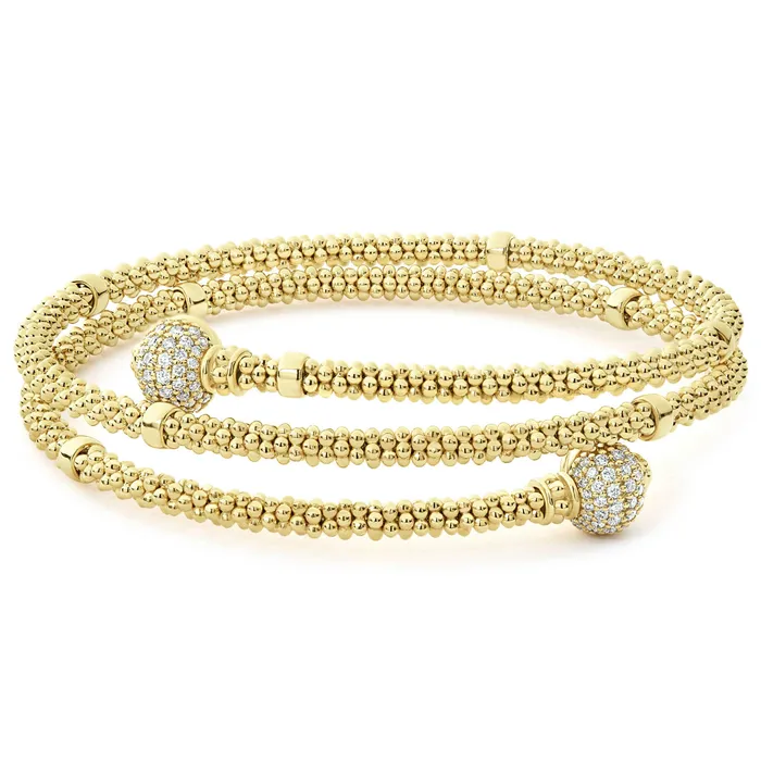 LAGOS Pre-Styled Sets Caviar Gold 18K Gold Wrap Diamond Bracelet