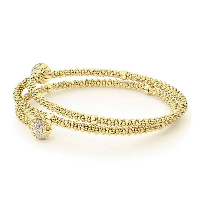 LAGOS Pre-Styled Sets | Caviar Gold 18K Gold Wrap Diamond Bracelet