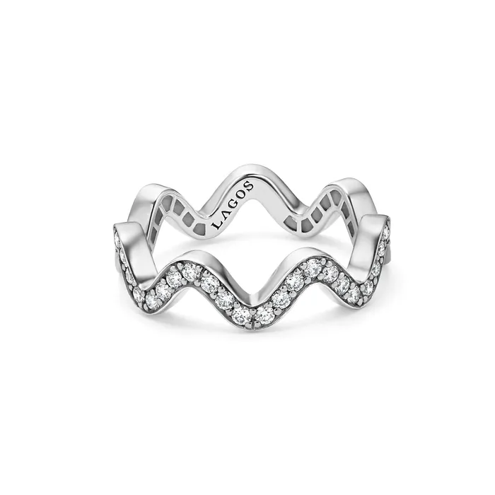 LAGOS Rings | Caviar Spark Wave Diamond Eternity Band Ring