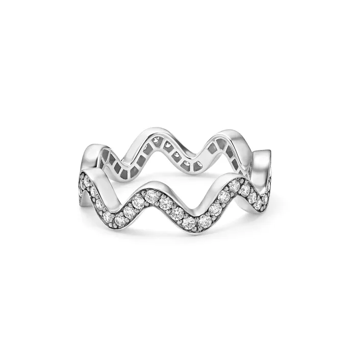 LAGOS Rings | Caviar Spark Wave Diamond Eternity Band Ring