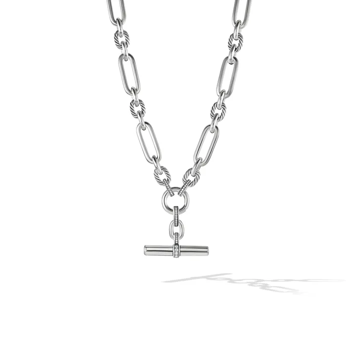 Lexington Chain Necklace in Sterling Silver with Diamonds 9.8mm David Yurman Necklaces