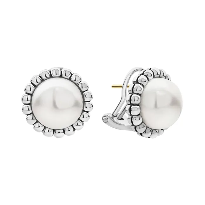 Luna Fluted Pearl Stud Earrings LAGOS Earrings