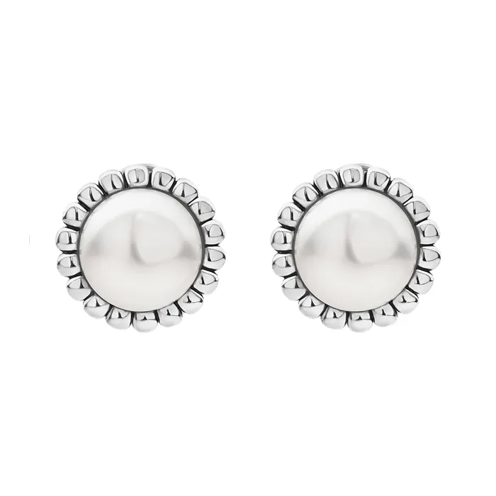 Luna Fluted Pearl Stud Earrings | LAGOS Earrings