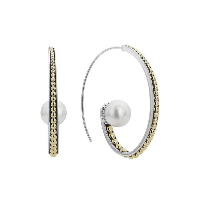 Luna Statement Pearl Hoop Earrings LAGOS Earrings