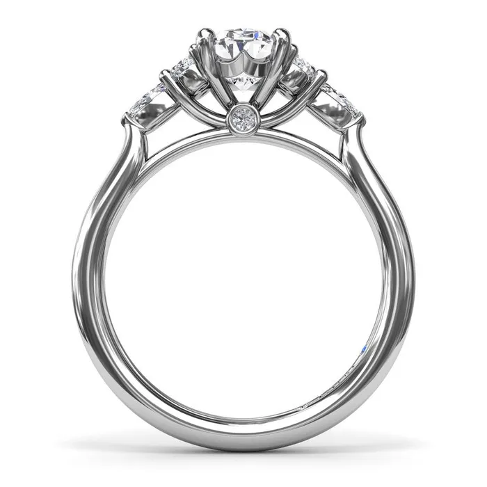 Marquise Side Cluster Diamond Engagement Ring | FANA Rings