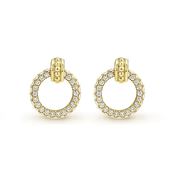 Meridian 18K Gold Circle Diamond Stud Earrings | LAGOS Earrings