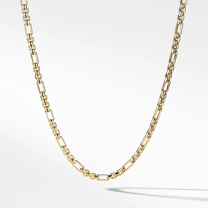 Necklaces David Yurman Open Station Box Chain Necklace in 18K Yellow Gold 3mm