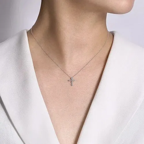 Necklaces | GABRIEL & CO. 14K White Gold Marquise Shaped Diamond Cross Necklace