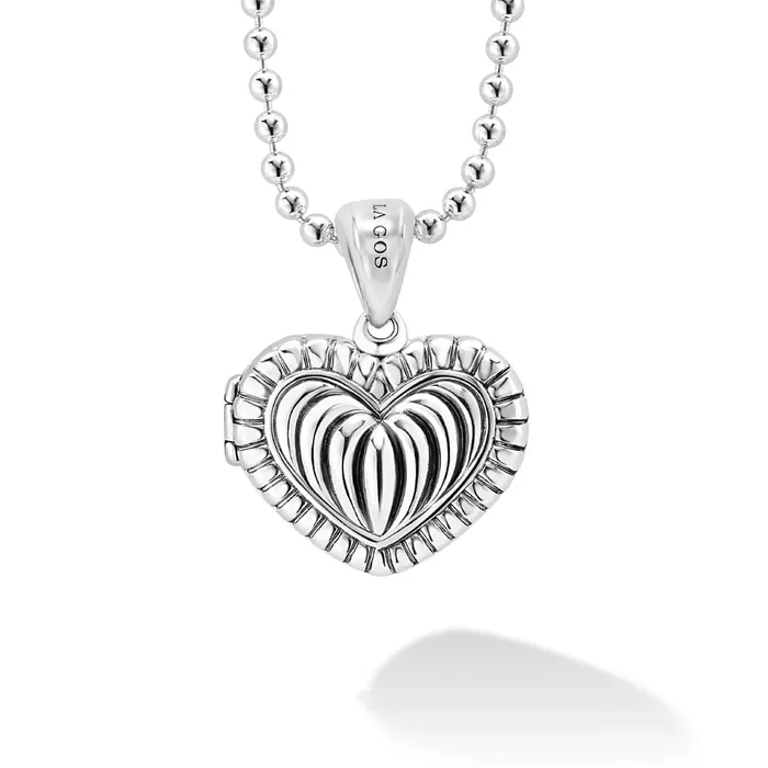 Necklaces LAGOS Beloved Fluted Heart Locket Necklace