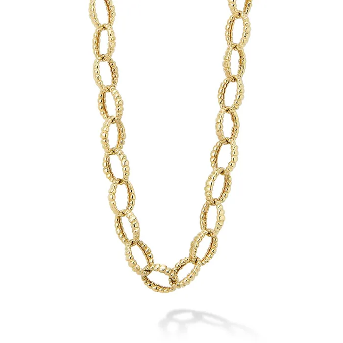 Necklaces LAGOS Caviar Gold 18K Gold Fluted Link Necklace