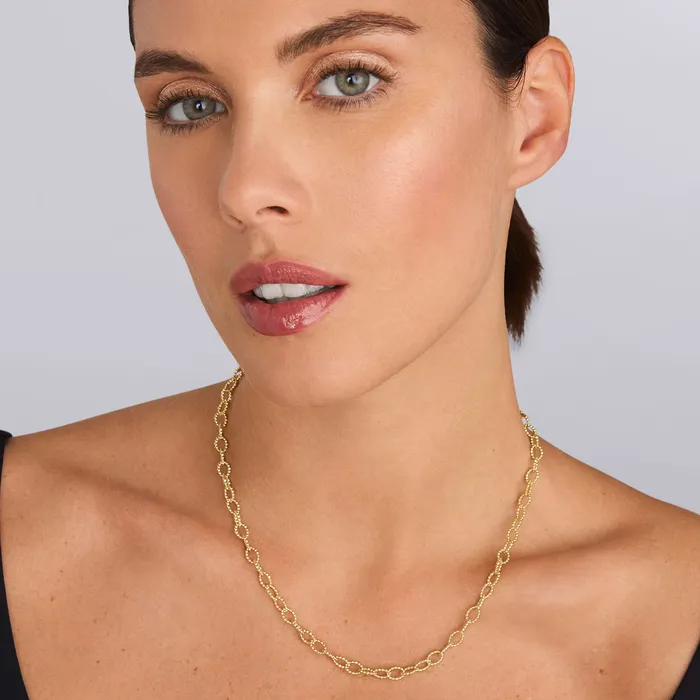 Necklaces | LAGOS Caviar Gold 18K Gold Fluted Link Necklace