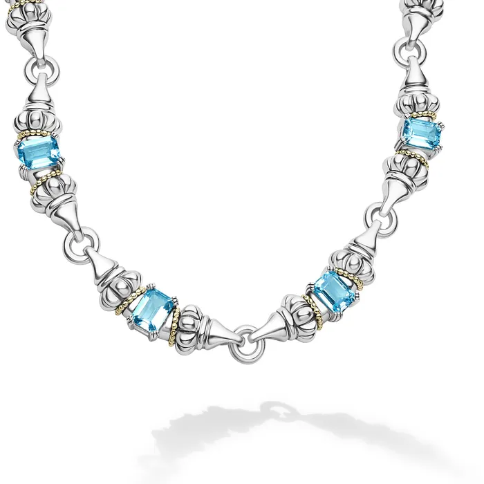 Necklaces LAGOS Glacier Swiss Blue Topaz Caviar Necklace