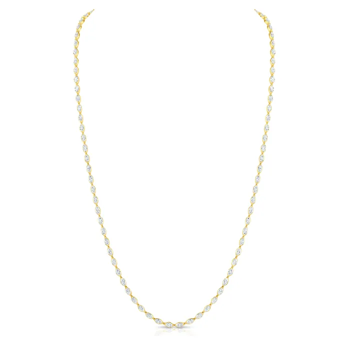 Necklaces Marquise Diamond Opera Necklace in 18kt Yellow Gold - RAHAMINOV DIAMONDS INC