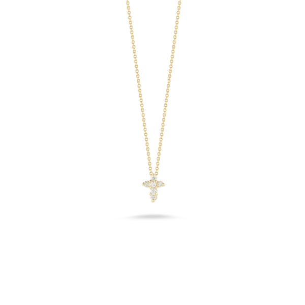 Necklaces ROBERTO COIN 18K GOLD TINY TREASURES DIAMOND BABY CROSS NECKLACE