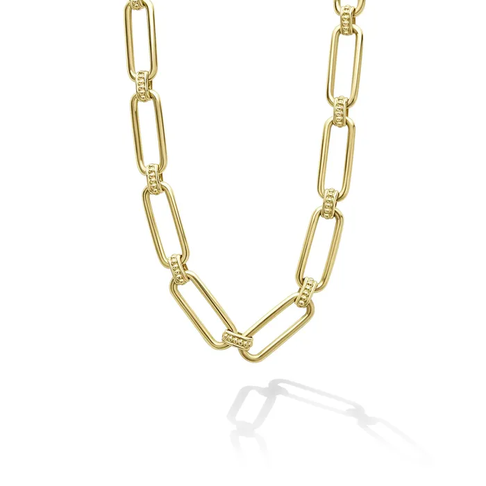 Necklaces Signature Caviar 18K Gold Petite Link Necklace - LAGOS