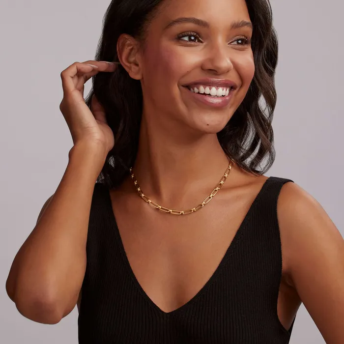 Necklaces | Signature Caviar 18K Gold Petite Link Necklace - LAGOS