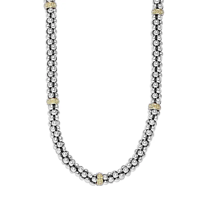 Necklaces Signature Caviar Two-Tone Caviar Beaded Necklace 5mm - LAGOS