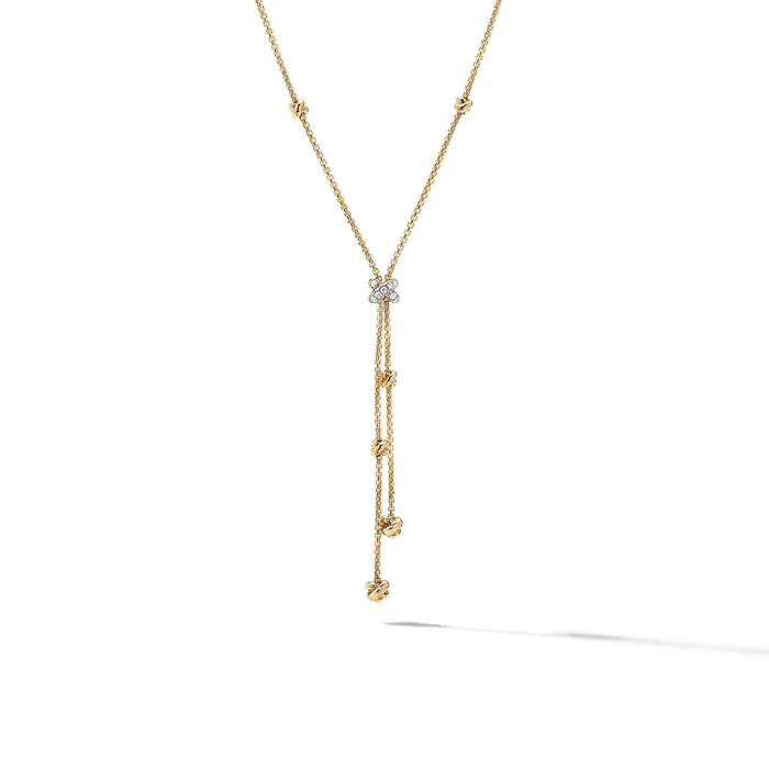 Petite Helena Y Necklace in 18K Yellow Gold with Diamonds David Yurman Necklaces