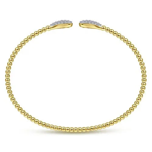 Pre-Styled Sets | GABRIEL & CO. 14K Yellow Gold Bujukan Diamond Teardrops Bangle