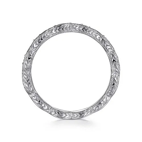 Rings | 14K White Gold Diamond Bujukan Marquise Station Ring - GABRIEL & CO.