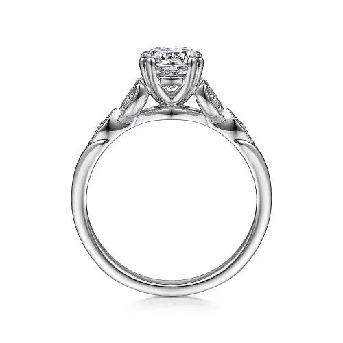 Rings | Celia - 14K White Gold Round Diamond Engagement Ring (setting only) - GABRIEL & CO.