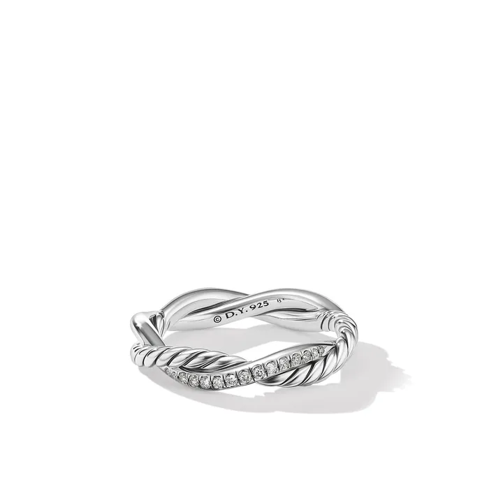 Rings David Yurman Petite Infinity Band Ring in Sterling Silver with Diamonds 4mm