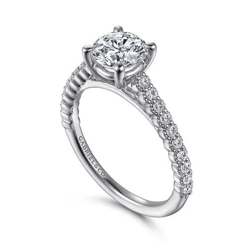 Rings | Emberlyn - 14K White Gold Round Diamond Engagement Ring (Setting Only) - GABRIEL & CO.