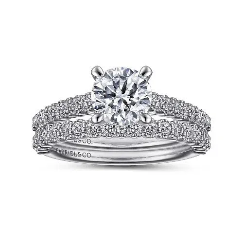 Rings | Emberlyn - 14K White Gold Round Diamond Engagement Ring (Setting Only) - GABRIEL & CO.