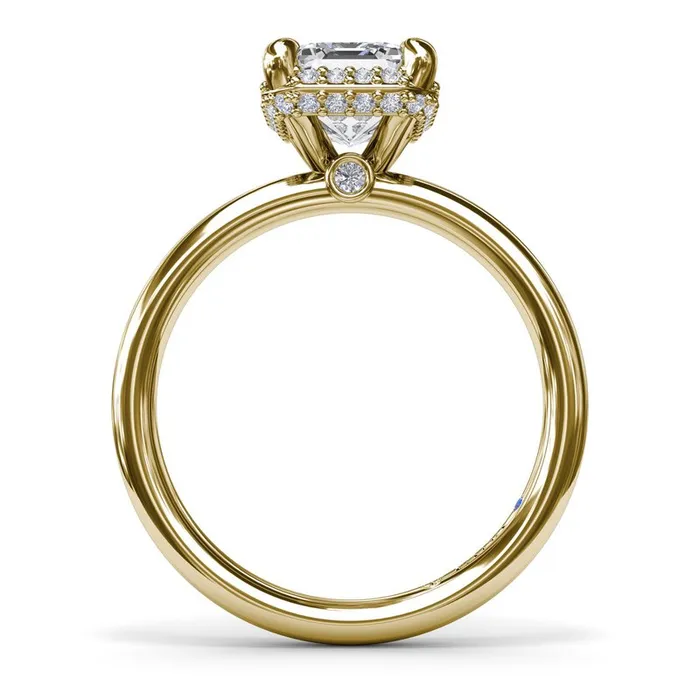 Rings | FANA Emerald Cut Halo Diamond Engagement Ring