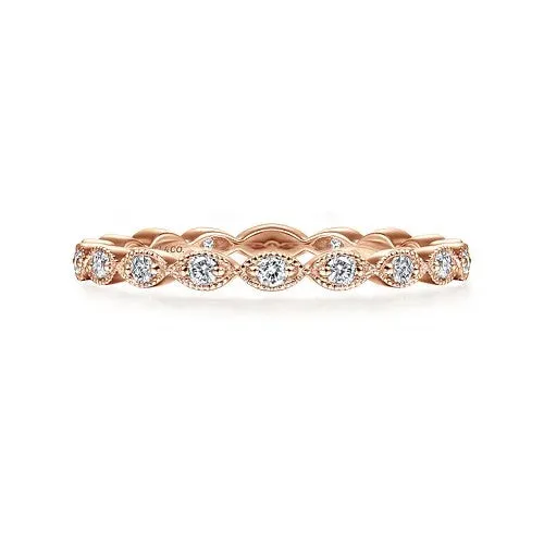 Rings GABRIEL CO. 14K Rose Gold Marquise Station Diamond Stackable Ring