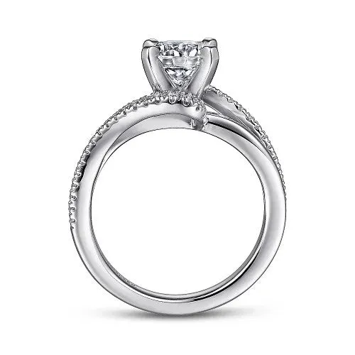 Rings | GABRIEL & CO. 14K White Gold Round Bypass Diamond Engagement Ring