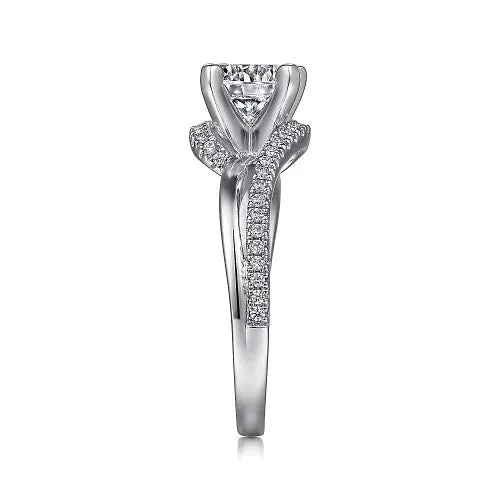 Rings | GABRIEL & CO. 14K White Gold Round Bypass Diamond Engagement Ring