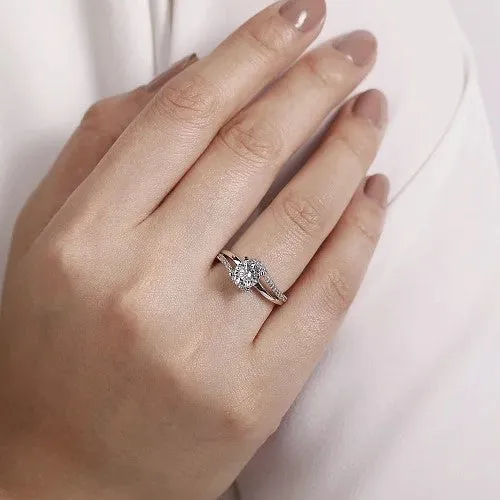 Rings | GABRIEL & CO. 14K White Gold Round Bypass Diamond Engagement Ring