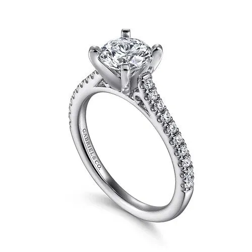 Rings | GABRIEL & CO. 14K White Gold Round Diamond Engagement Ring