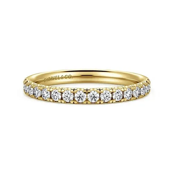 Rings GABRIEL CO. 14K Yellow Gold Diamond Matching Wedding Band