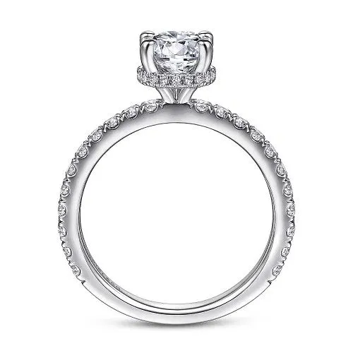 Rings | GABRIEL & CO. Alina - 14K White Gold Hidden Halo Round Diamond Engagement Ring (Setting Only)