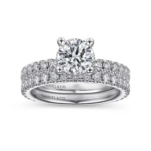 Rings | GABRIEL & CO. Alina - 14K White Gold Hidden Halo Round Diamond Engagement Ring (Setting Only)