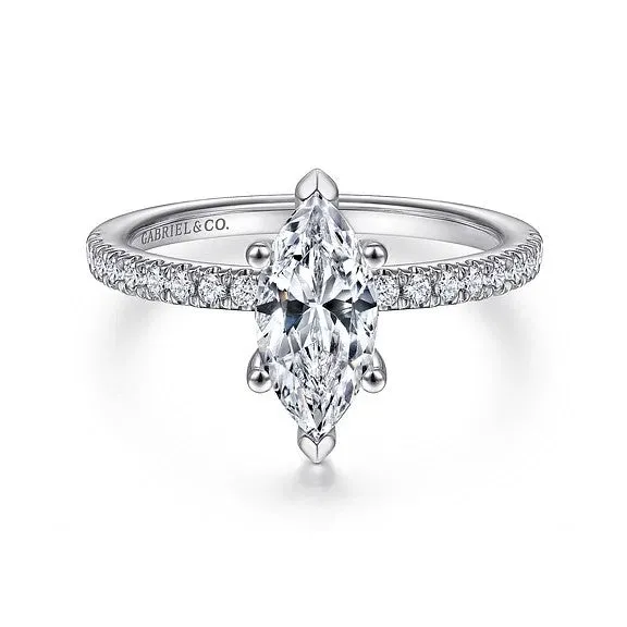 Rings GABRIEL CO. Ulani - 14K White Gold Marquise Diamond Engagement Ring (Setting Only)