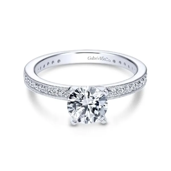 Rings White Gold Diamond Semi Mount Engagement Ring - GABRIEL CO.