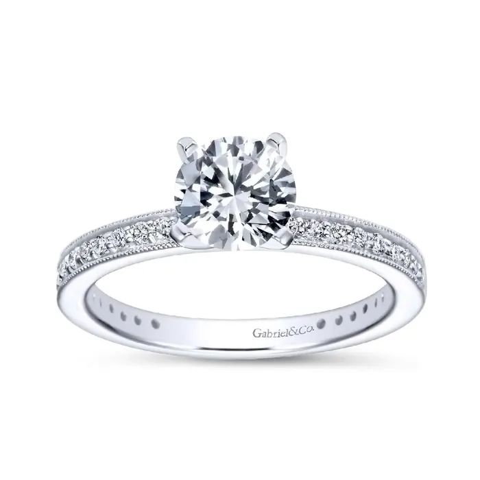 Rings | White Gold Diamond Semi Mount Engagement Ring - GABRIEL & CO.